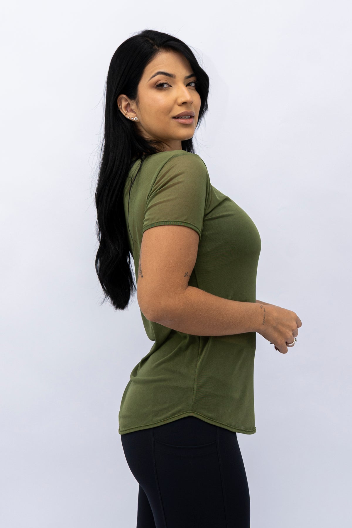 Blusa Mullet Tule Alcaparra