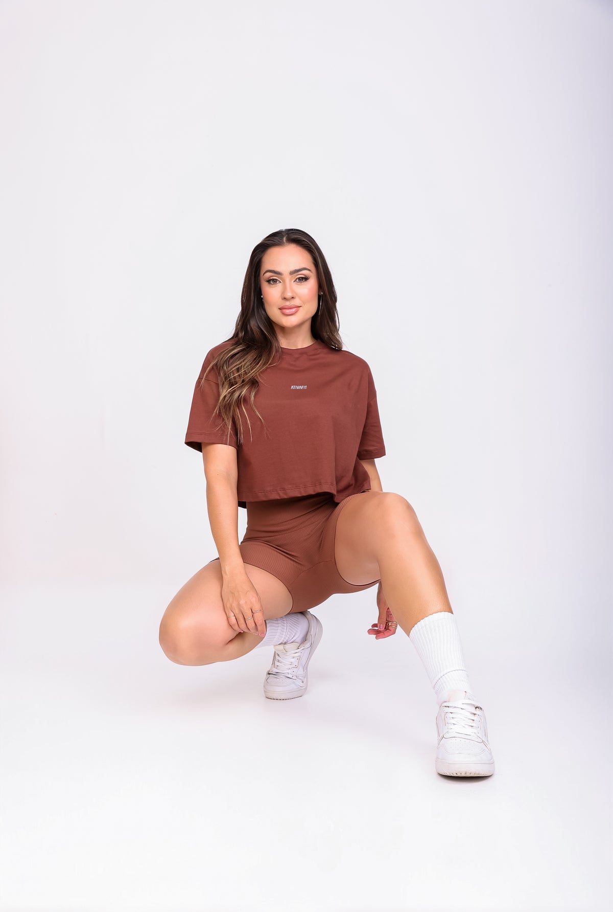 Cropped Oversized Marron