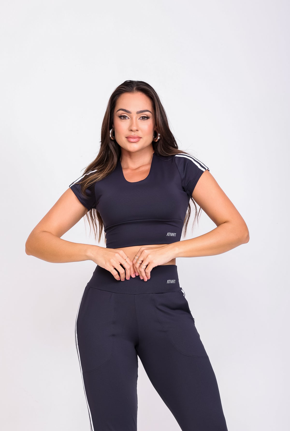 Conjunto Legging c/Bolso e Cropped Leticia Preto