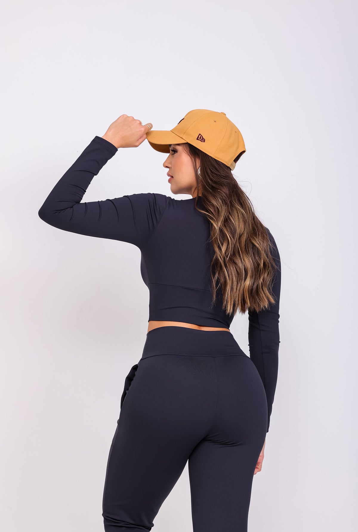 Cropped Débora Manga Longa Preto