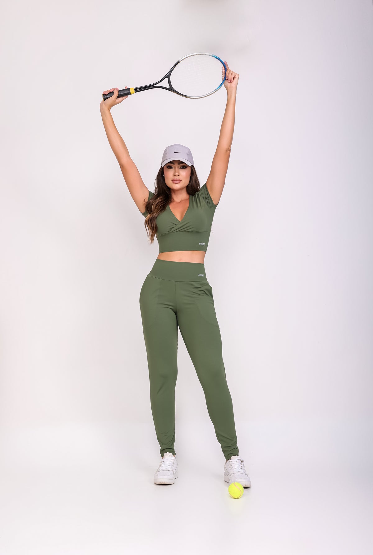 Cropped Débora Manga Curta Verde Musgo