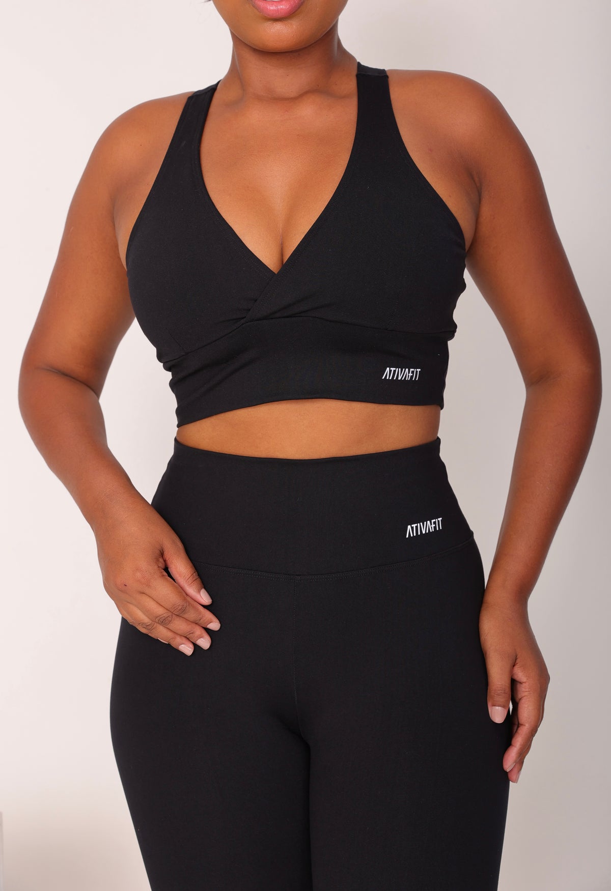 Top Liso Alça Nadador Preto