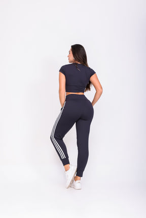 Conjunto Legging c/Bolso e Cropped Leticia Preto