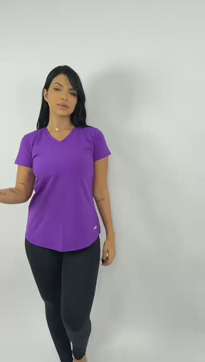 Blusa Mullet Gola V Roxo